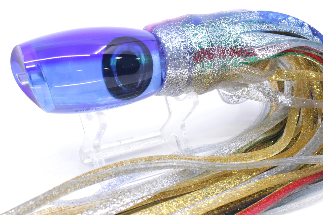 Moyes Lures Ice Blue MOP Blue Back Taxi Eyes Medium Argus 12" 6.5oz Skirted