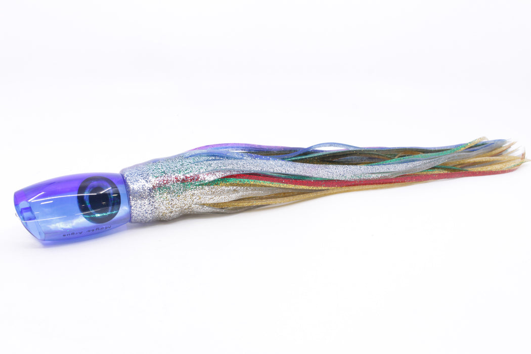 Moyes Lures Ice Blue MOP Blue Back Taxi Eyes Medium Argus 12" 6.5oz Skirted