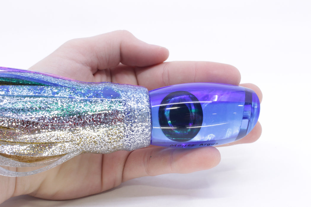 Moyes Lures Ice Blue MOP Blue Back Taxi Eyes Medium Argus 12" 6.5oz Skirted