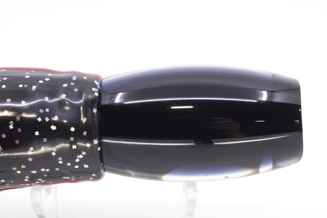 Moyes Lures Black Pearl Black Back Medium Argus 12" 6.5oz Skirted Black/Rrainbow