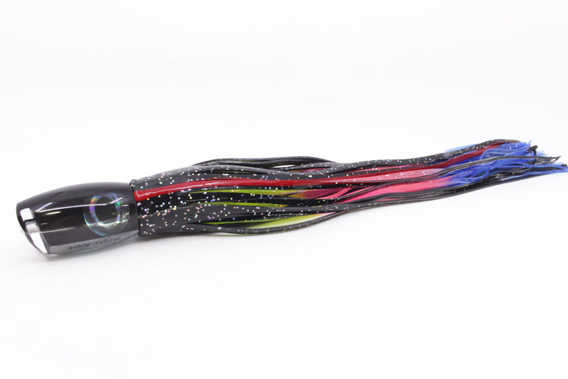 Moyes Lures Black Pearl Black Back Medium Argus 12" 6.5oz Skirted Black/Rainbow