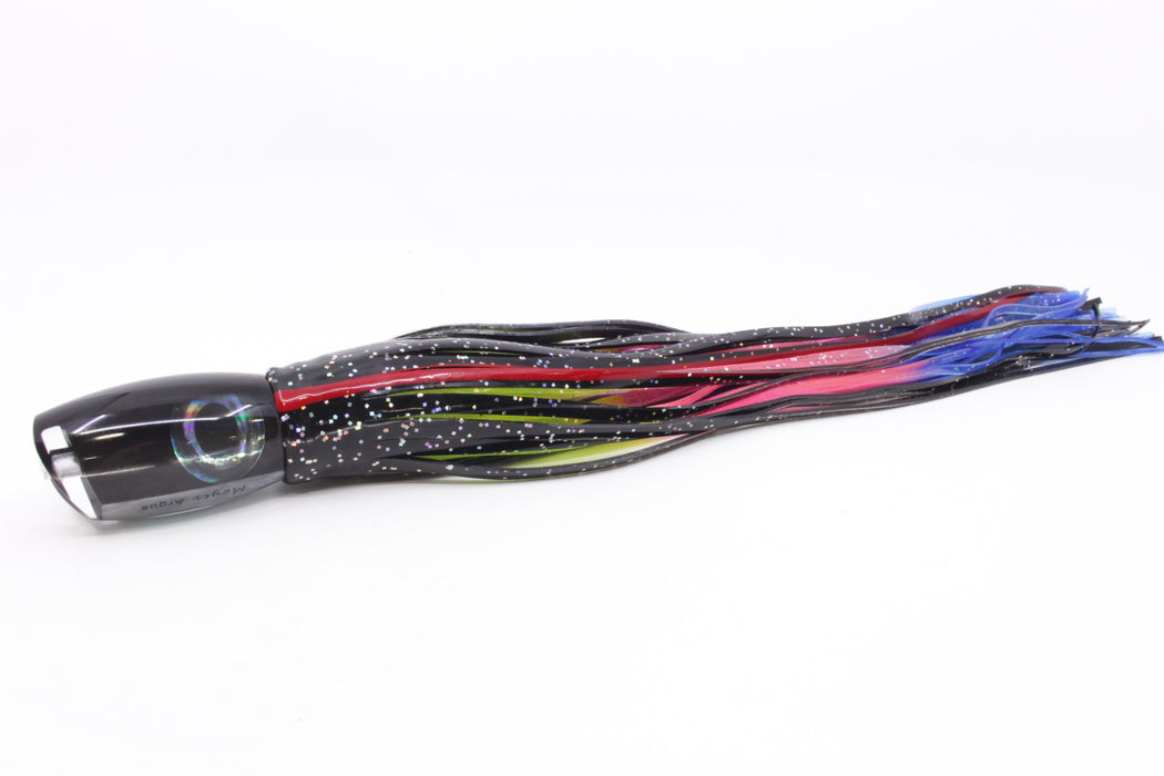 Moyes Lures Black Pearl Black Back Medium Argus 12" 6.5oz Skirted Black/Rrainbow