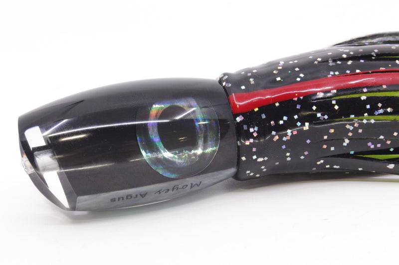 Moyes Lures Black Pearl Black Back Medium Argus 12" 6.5oz Skirted Black/Rainbow