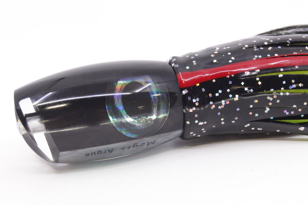 Moyes Lures Black Pearl Black Back Medium Argus 12" 6.5oz Skirted Black/Rrainbow