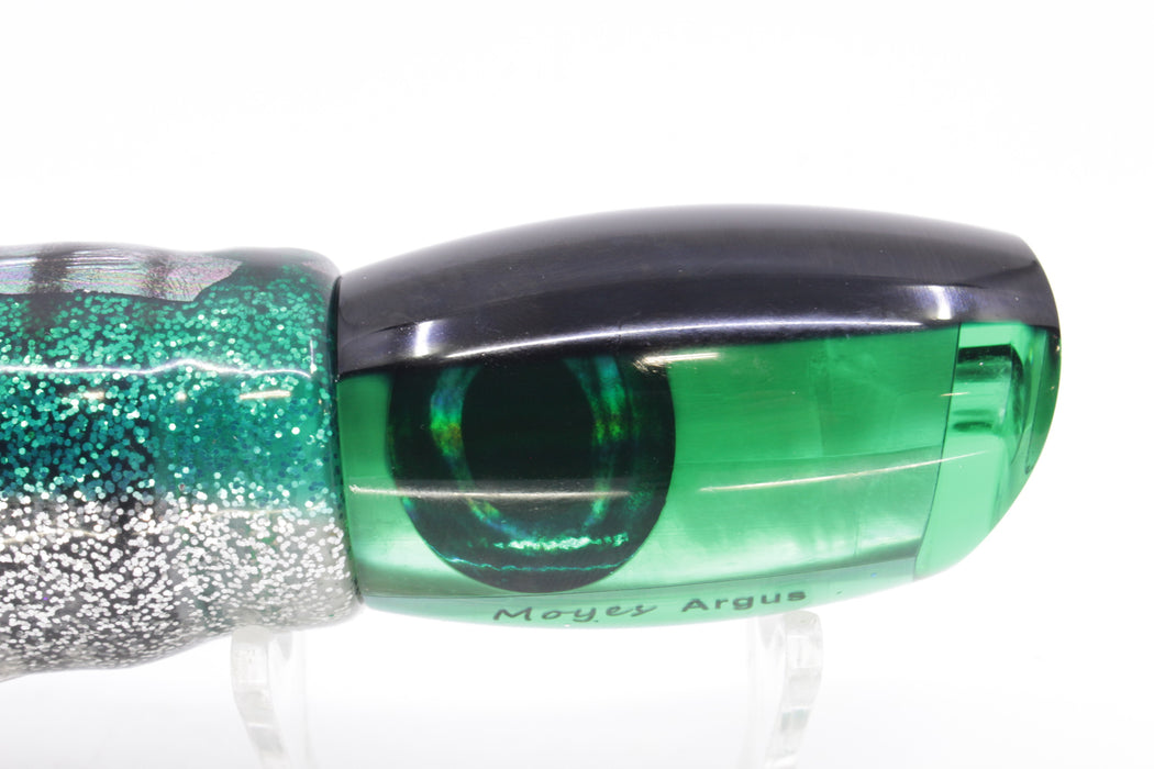 Moyes Lures Green MOP Black Back Medium Argus 12" 6.5oz Skirted Green Aurora