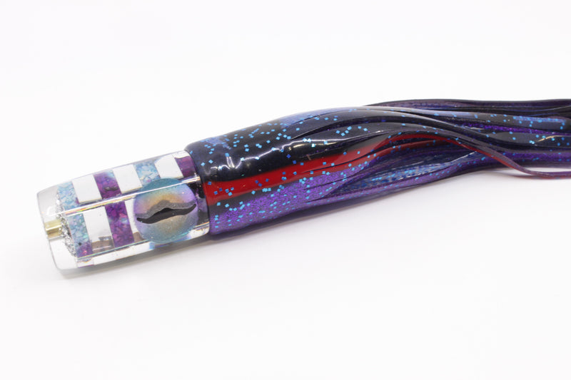 Ganku Lures Silver Striped Blue-Purple S&P Can Pusher 9" 6.5oz Skirted Black-Purple