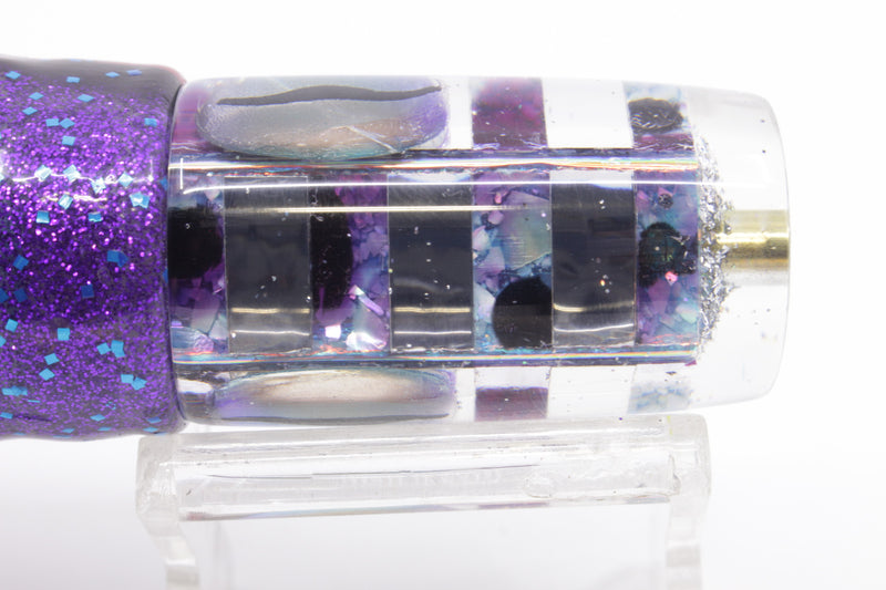 Ganku Lures Silver Striped Blue-Purple S&P Can Pusher 9" 6.5oz Skirted Black-Purple