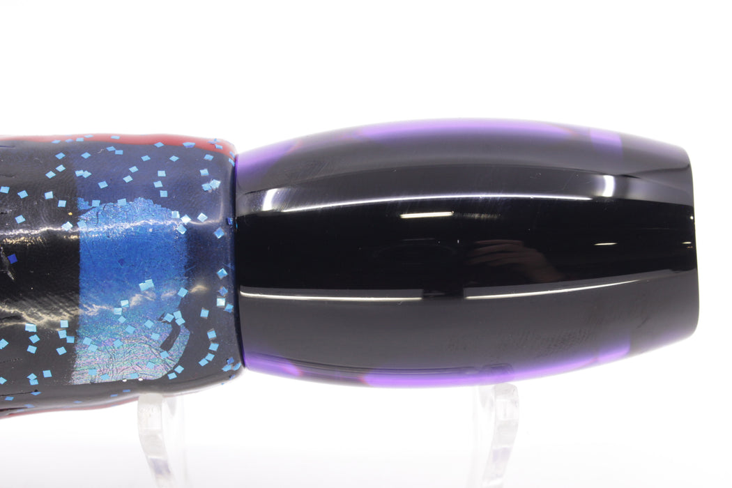 Moyes Lures Purple MOP Black Back Medium Argus 12" 6.5oz Skirted Black-Blue-Purple