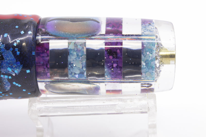 Ganku Lures Silver Striped Blue-Purple S&P Can Pusher 9" 6.5oz Skirted Black-Purple