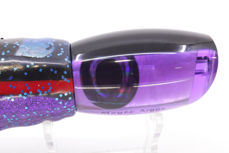 Moyes Lures Purple MOP Black Back Medium Argus 12" 6.5oz Skirted Black-Blue-Purple