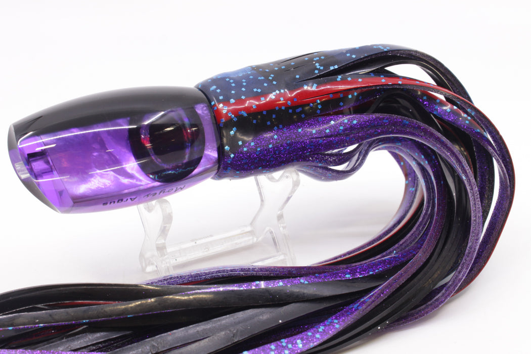 Moyes Lures Purple MOP Black Back Medium Argus 12" 6.5oz Skirted Black-Blue-Purple