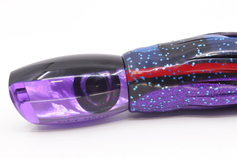 Moyes Lures Purple MOP Black Back Medium Argus 12" 6.5oz Skirted Black-Blue-Purple