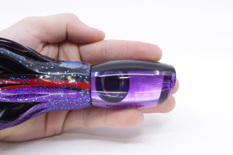 Moyes Lures Purple MOP Black Back Medium Argus 12" 6.5oz Skirted Black-Blue-Purple