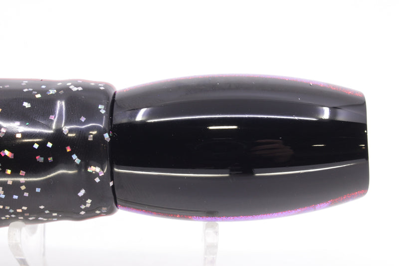 Moyes Lures Purple MOP Black-Red Back Medium Argus 12" 6.5oz Skirted Black/Purple