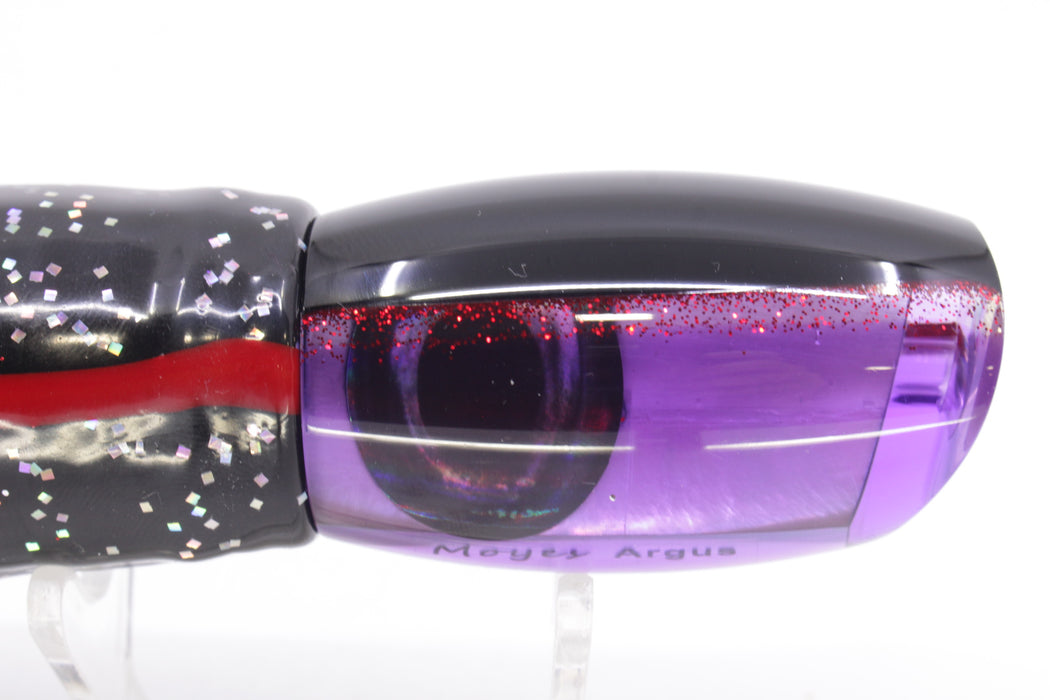 Moyes Lures Purple MOP Black-Red Back Medium Argus 12" 6.5oz Skirted Black/Purple