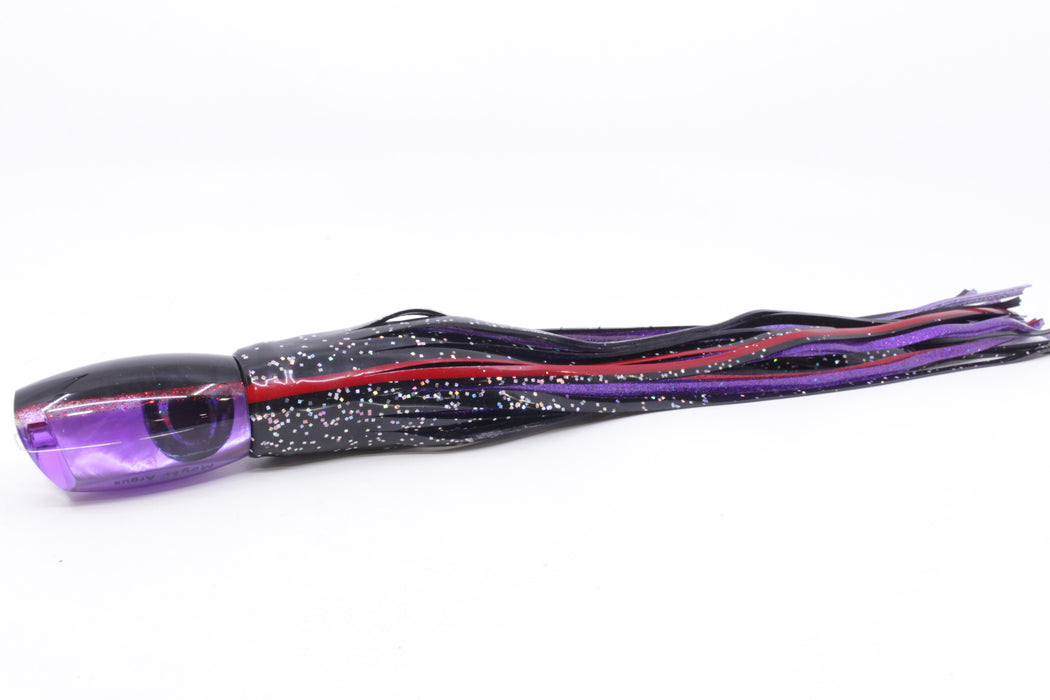 Moyes Lures Purple MOP Black-Red Back Medium Argus 12" 6.5oz Skirted Black/Purple