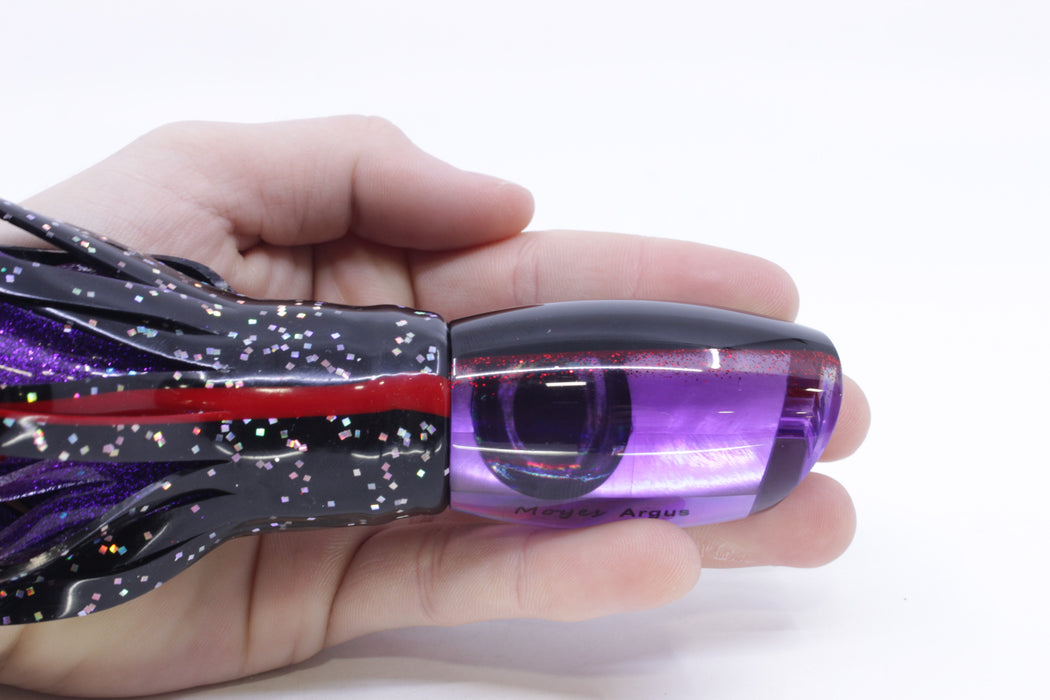 Moyes Lures Purple MOP Black-Red Back Medium Argus 12" 6.5oz Skirted Black/Purple