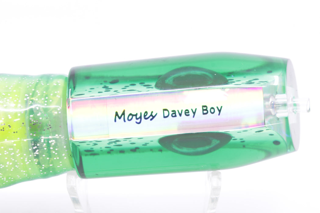 Moyes Lures Mahi MOP Green Back Taxi Eyes Davey Boy 12" 8oz Skirted Mahi