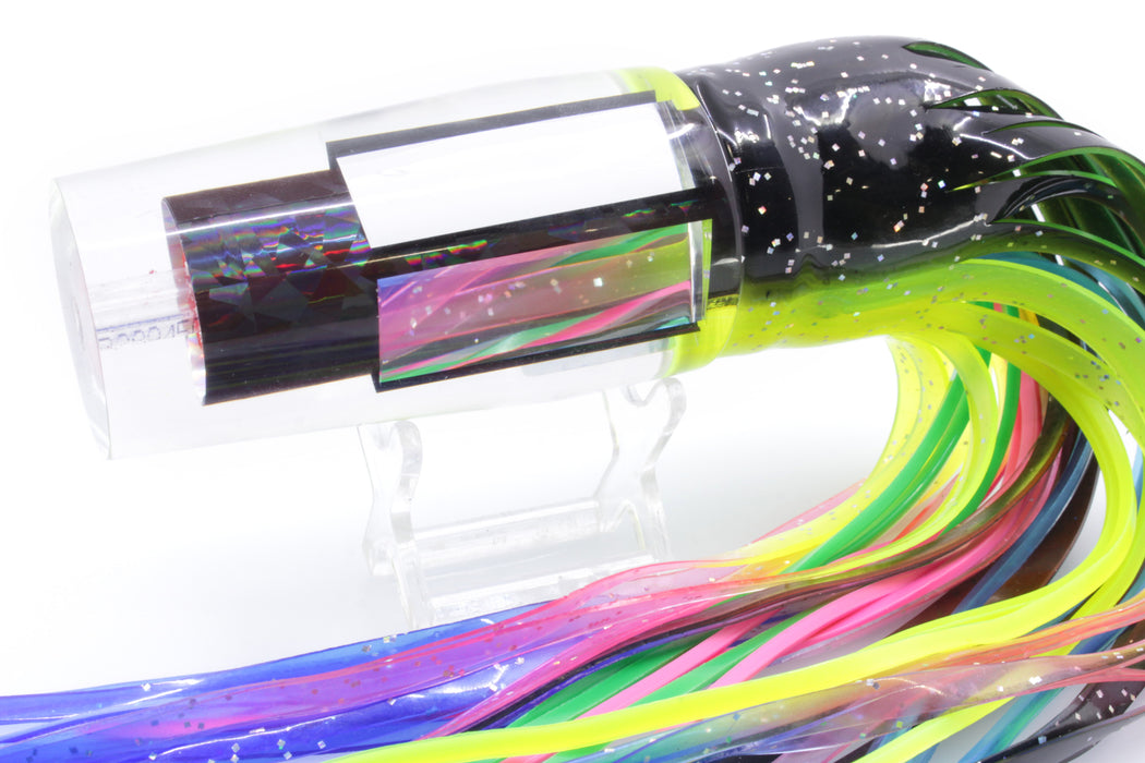 Aloha Lures Clear Mirrored Black Rainbow Sundowner 14" 11.5oz Skirted Magic Johnson