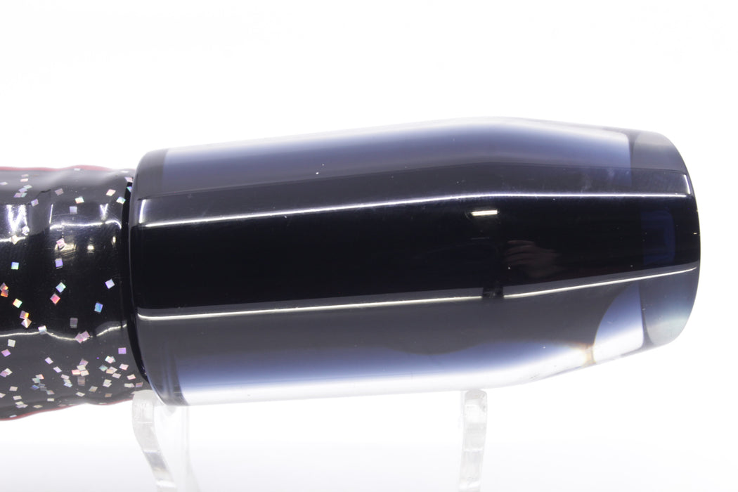 Moyes Lures Black Pearl Black Back Taxi Eyes Davey Boy 12" 8oz Skirted Black/Purple