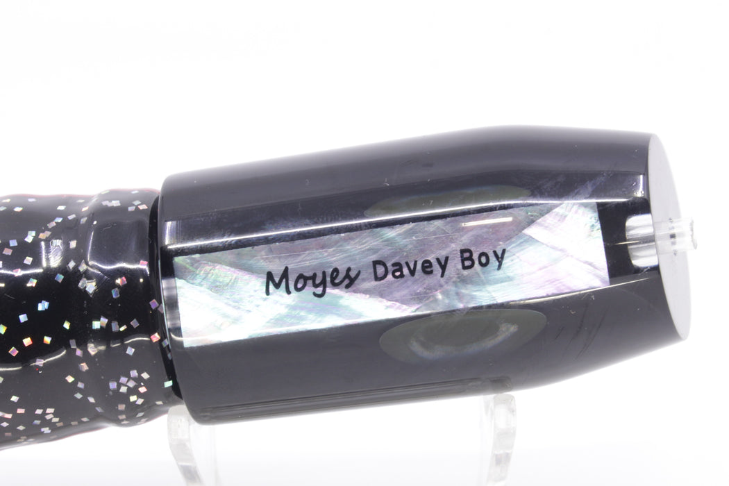 Moyes Lures Black Pearl Black Back Taxi Eyes Davey Boy 12" 8oz Skirted Black/Purple