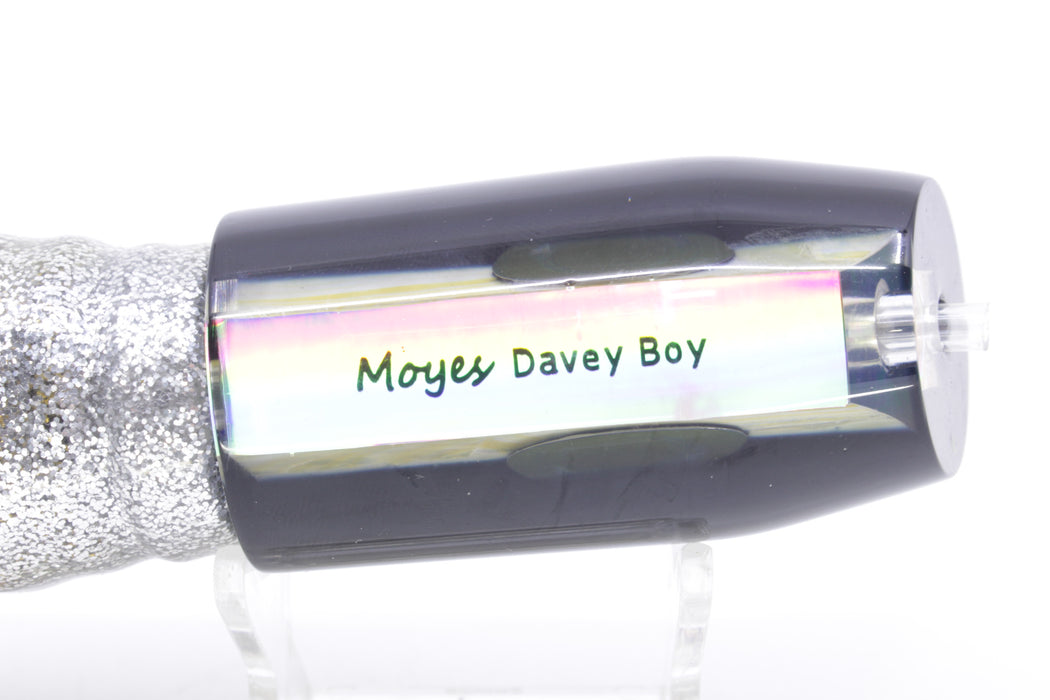 Moyes Lures Golden MOP Black Back Taxi Eyes Davey Boy 12" 8oz Skirted Yellow Aurora