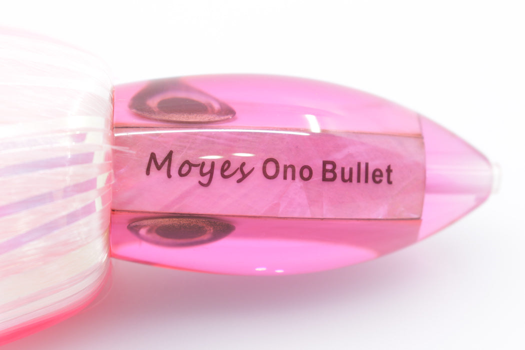 Moyes Lures Pink MOP Small Ono Bullet 7" 3.8oz Skirted Pink-White Hair