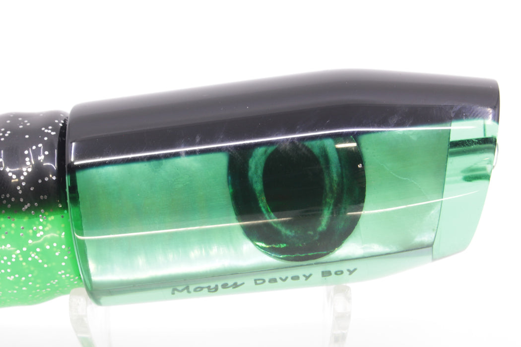 Moyes Lures Green MOP Black Back Taxi Eyes Davey Boy 12" 8oz Skirted Black-Green