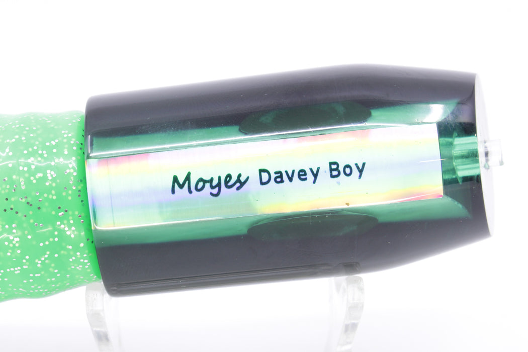 Moyes Lures Green MOP Black Back Taxi Eyes Davey Boy 12" 8oz Skirted Black-Green