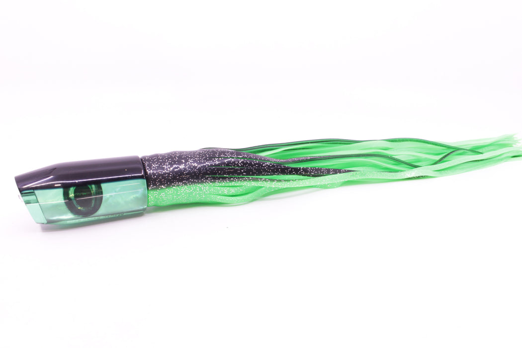 Moyes Lures Green MOP Black Back Taxi Eyes Davey Boy 12" 8oz Skirted Black-Green