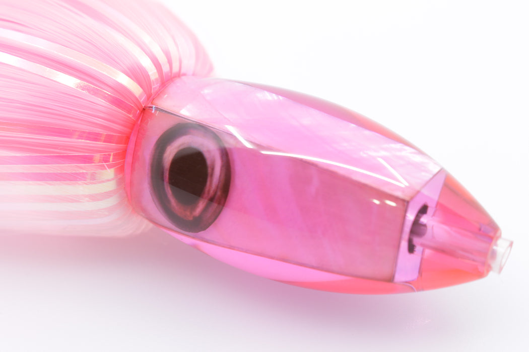 Moyes Lures Pink MOP Small Ono Bullet 7" 3.8oz Skirted Pink-White Hair