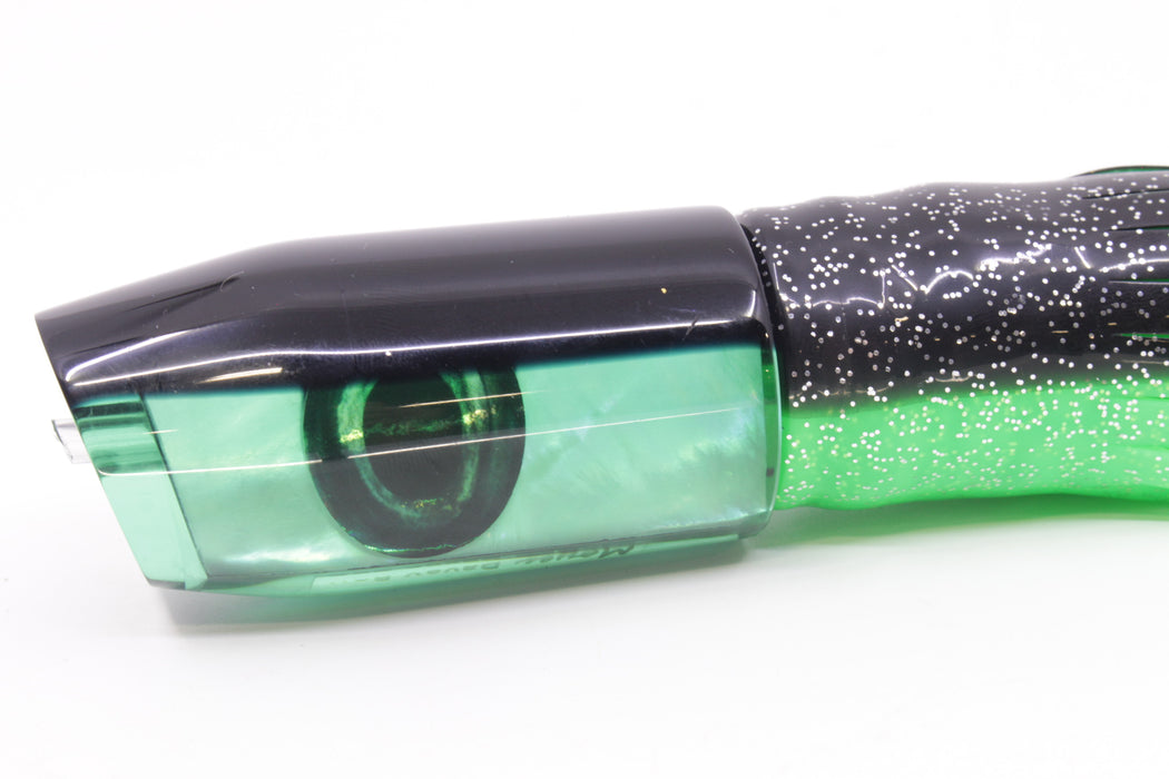 Moyes Lures Green MOP Black Back Taxi Eyes Davey Boy 12" 8oz Skirted Black-Green