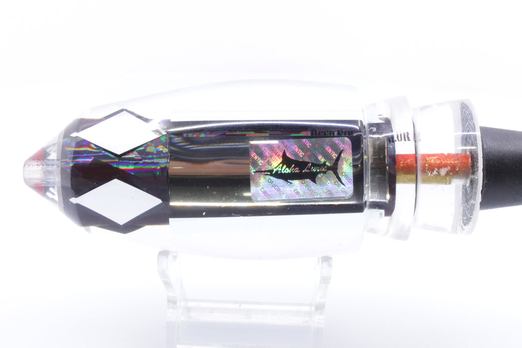 Aloha Lures Clear Mirrored Black Rainbow Large Deep Six 12" 9.2oz