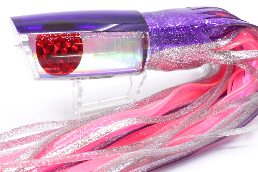 Moyes Lures Silver Rainbow Purple-Silver Back Red Eyes B.C.K. 14" 11oz Skirted