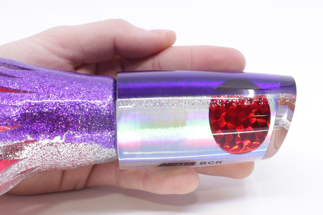 Moyes Lures Silver Rainbow Purple-Silver Back Red Eyes B.C.K. 14" 11oz Skirted