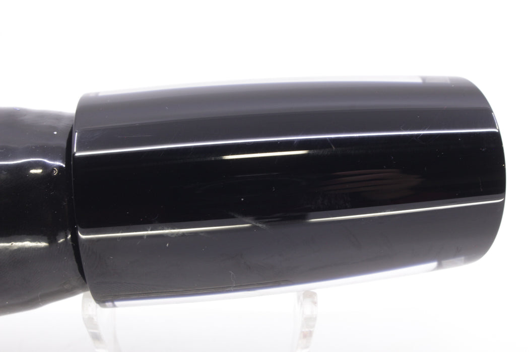 Moyes Lures Black Pearl Black Back Red Eyes B.C.K. 14" 11oz Skirted Black-Silver/Purple