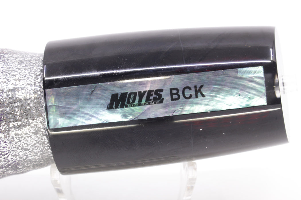 Moyes Lures Black Pearl Black Back Red Eyes B.C.K. 14" 11oz Skirted Black-Silver/Purple