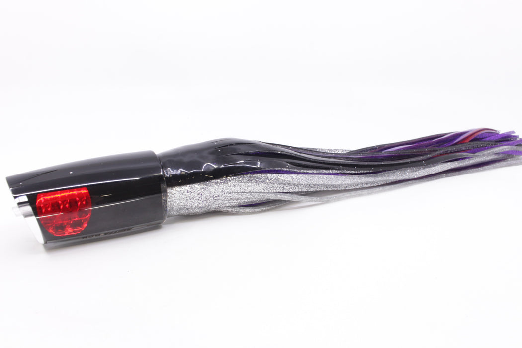 Moyes Lures Black Pearl Black Back Red Eyes B.C.K. 14" 11oz Skirted Black-Silver/Purple