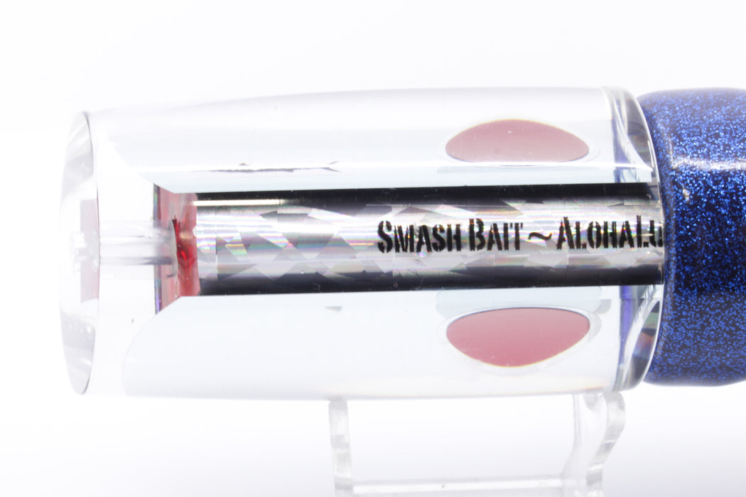 Aloha Lures Mirrored Silver Rainbow Red Eyes Smash Bait 14" 12oz Vinyl Dark Blue