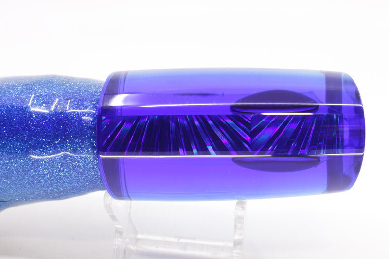 Moyes Lures Ice Blue Rainbow Starburst Blue Back Red Eyes B.C.K. 14" 11oz Skirted