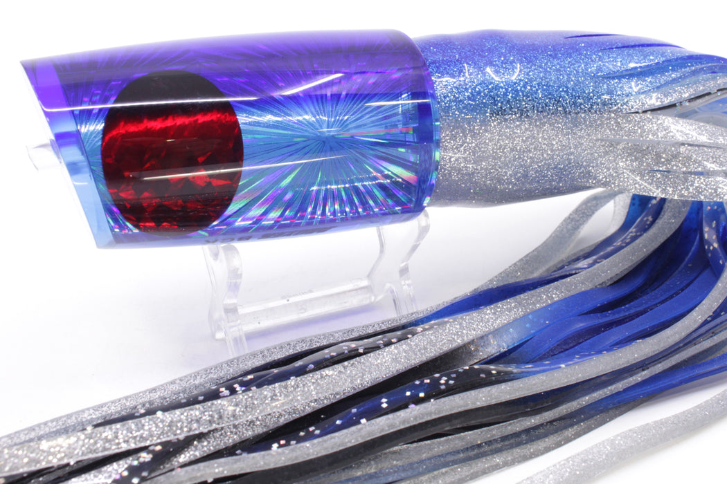 Moyes Lures Ice Blue Rainbow Starburst Blue Back Red Eyes B.C.K. 14" 11oz Skirted