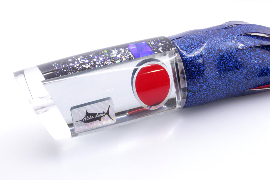 Aloha Lures Mirrored Silver Rainbow Red Eyes Smash Bait 14" 12oz Vinyl Dark Blue