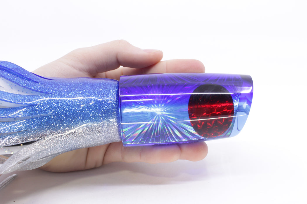 Moyes Lures Ice Blue Rainbow Starburst Blue Back Red Eyes B.C.K. 14" 11oz Skirted