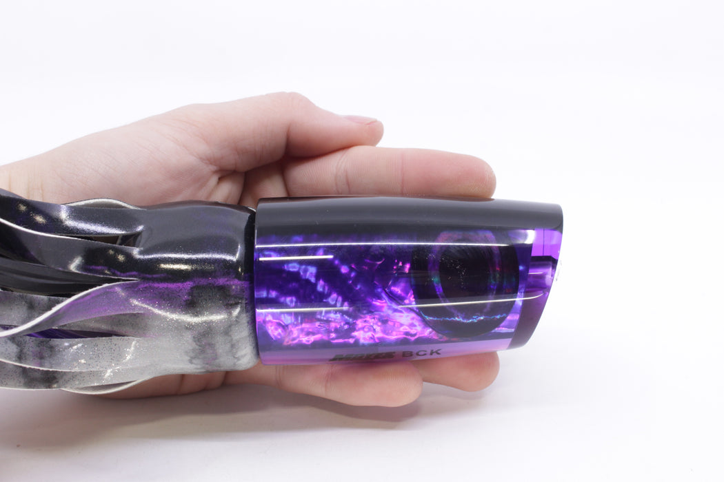 Moyes Lures Purple Awabi Black Back Taxi Eyes B.C.K. 14" 9.2oz Fire Tailz Vinyl Purple Drip