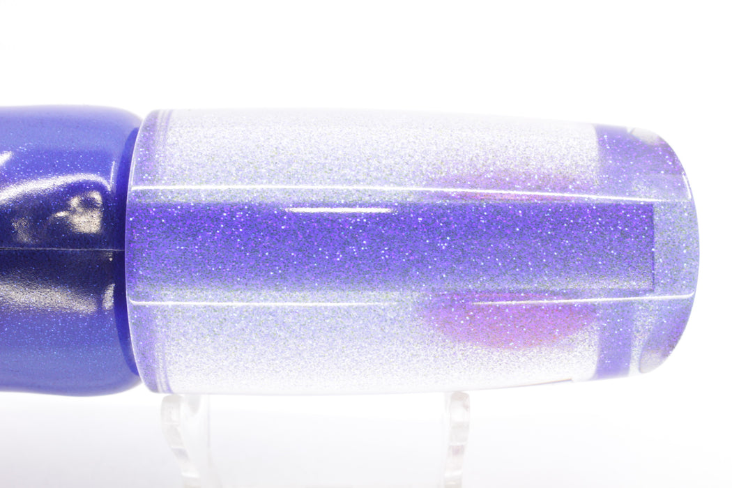 Moyes Lures Clear Mirrored Blue Glitter Back Red Eyes B.C.K. 14" 9.2oz Fire Tailz Vinyl