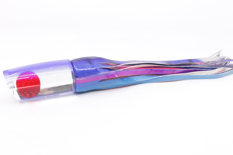 Moyes Lures Clear Mirrored Blue Glitter Back Red Eyes B.C.K. 14" 9.2oz Fire Tailz Vinyl