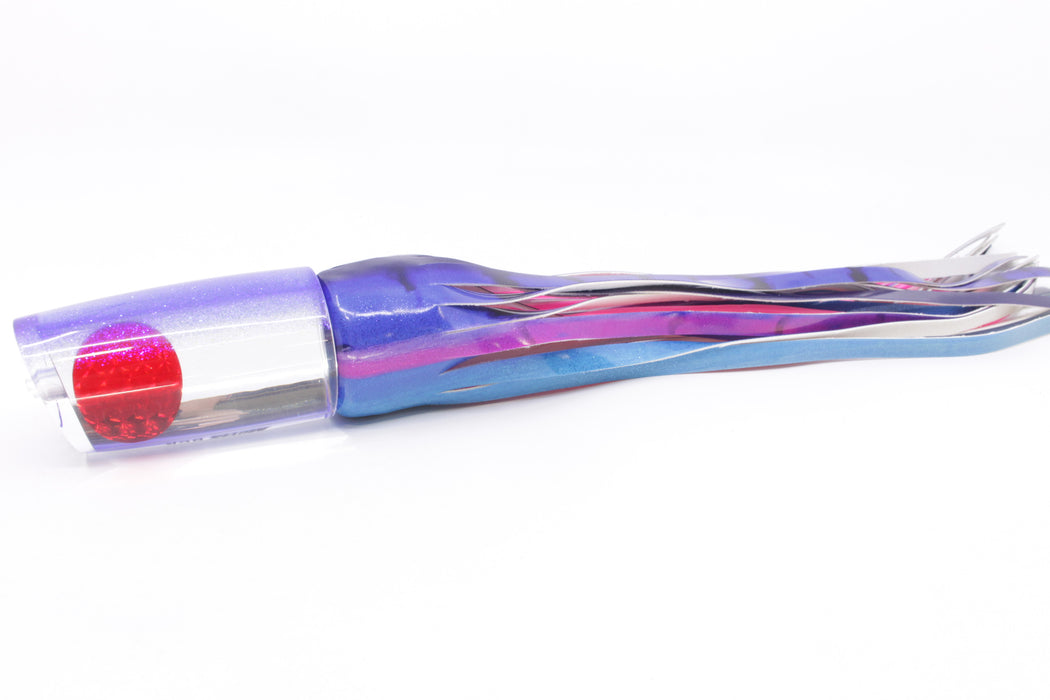 Moyes Lures Clear Mirrored Blue Glitter Back Red Eyes B.C.K. 14" 9.2oz Fire Tailz Vinyl