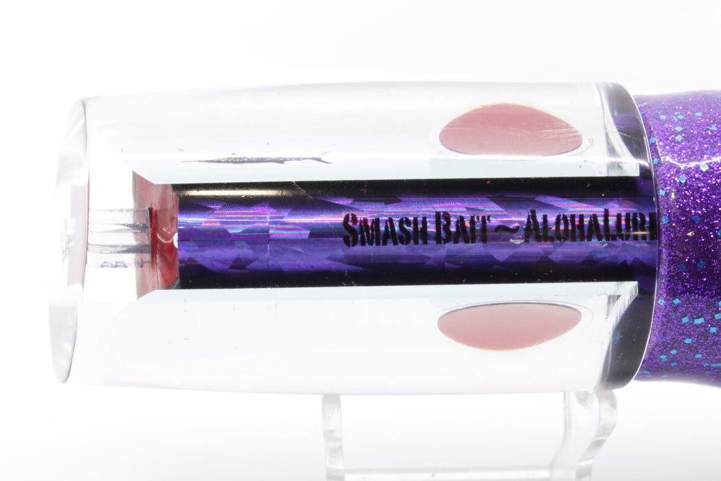 Aloha Lures Mirrored Purple Rainbow Smash Bait 14" 15oz Skirted Black-Blue-Purple