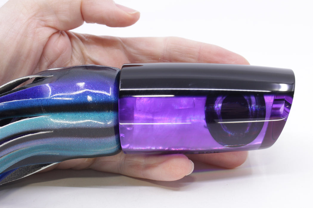 Moyes Lures Purple MOP Black Back Taxi Eyes B.C.K. 14" 9.2oz Fire Tailz Vinyl Skipjack