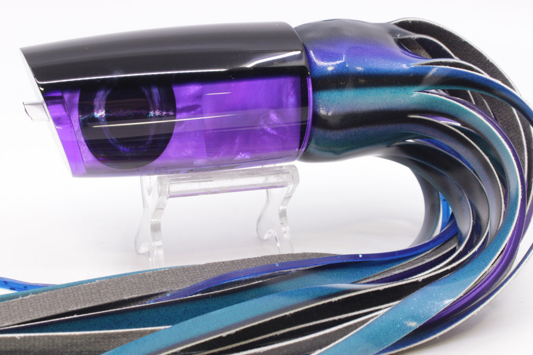 Moyes Lures Purple MOP Black Back Taxi Eyes B.C.K. 14" 9.2oz Fire Tailz Vinyl Skipjack